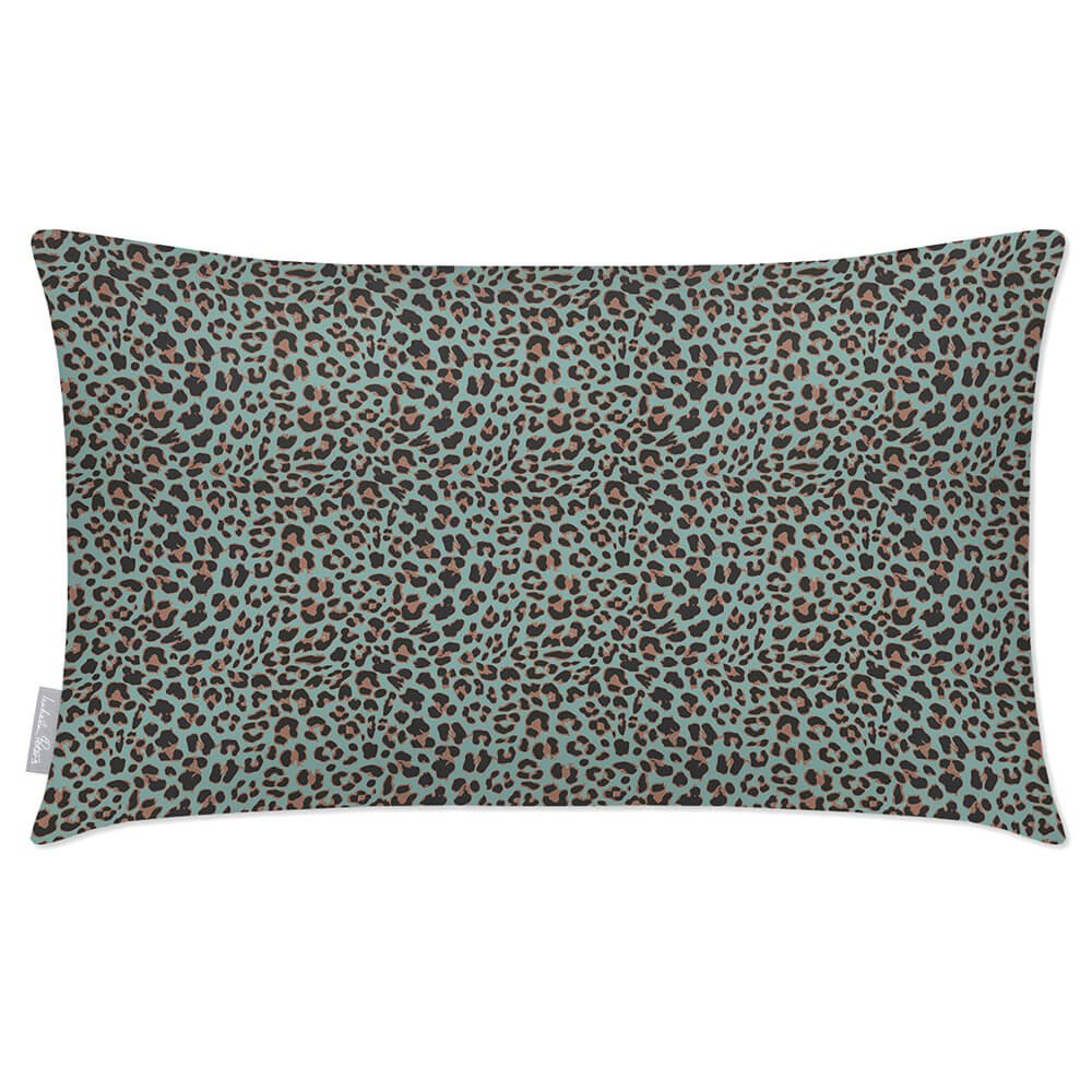 Outdoor Garden Waterproof Rectangle Cushion - Leopard  Izabela Peters Blue Surf 50 x 30 cm 
