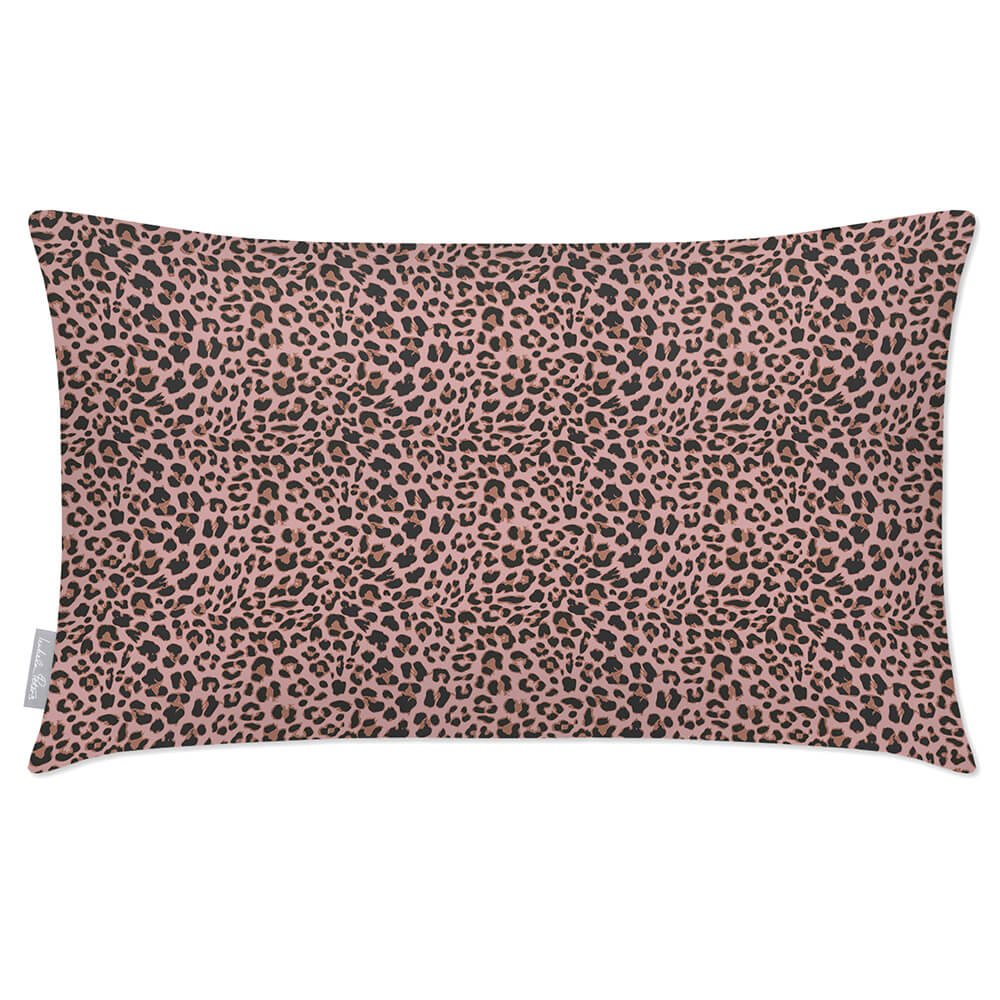 Outdoor Garden Waterproof Rectangle Cushion - Leopard - Rosewater 50 x 30 cm by Izabela Peters