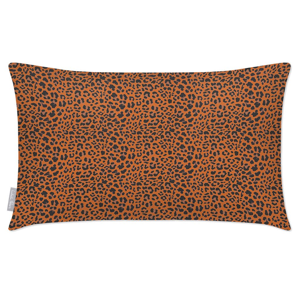 Outdoor Garden Waterproof Rectangle Cushion - Leopard - Orange and Black 50 x 30 cm by Izabela Peters