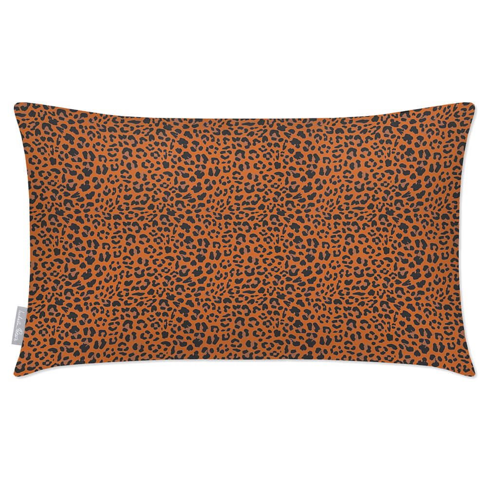 Outdoor Garden Waterproof Rectangle Cushion - Leopard  Izabela Peters Orange and Black 50 x 30 cm 