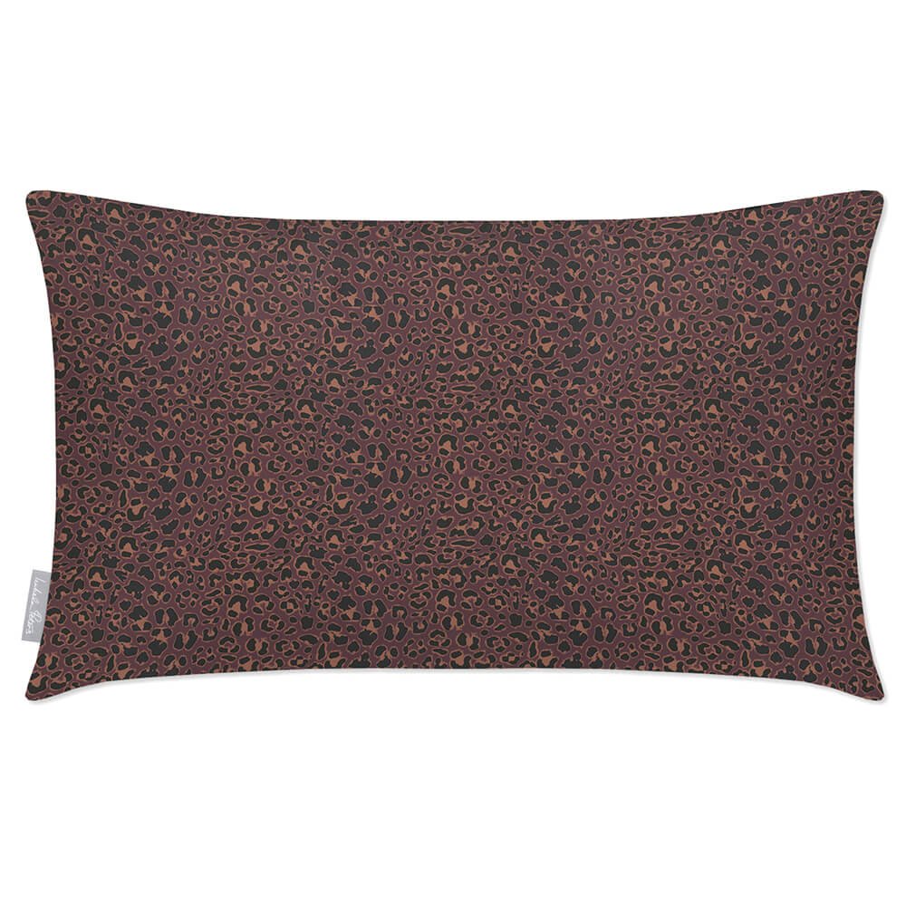Outdoor Garden Waterproof Rectangle Cushion - Leopard - Italian Grape 50 x 30 cm by Izabela Peters