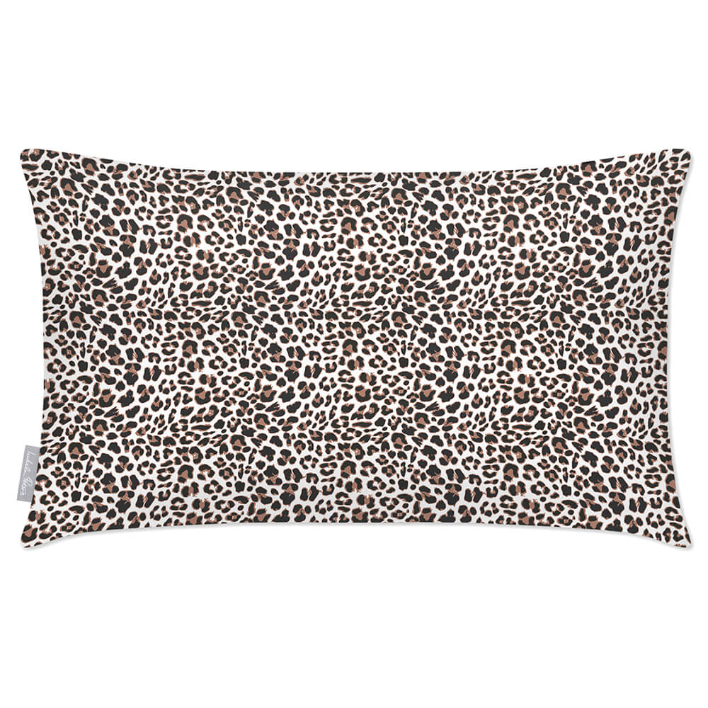Outdoor Garden Waterproof Rectangle Cushion - Leopard  Izabela Peters White and Black 50 x 30 cm 
