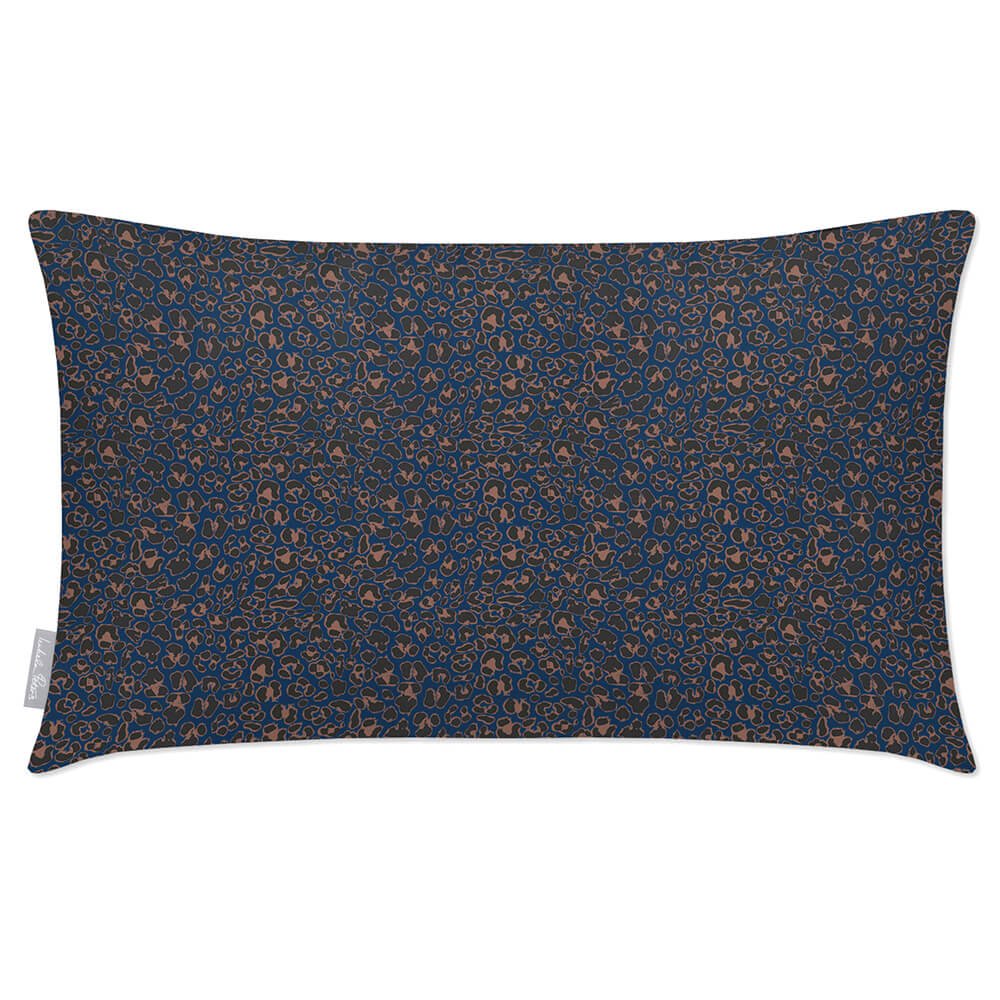 Outdoor Garden Waterproof Rectangle Cushion - Leopard  Izabela Peters Estate Blue 50 x 30 cm 