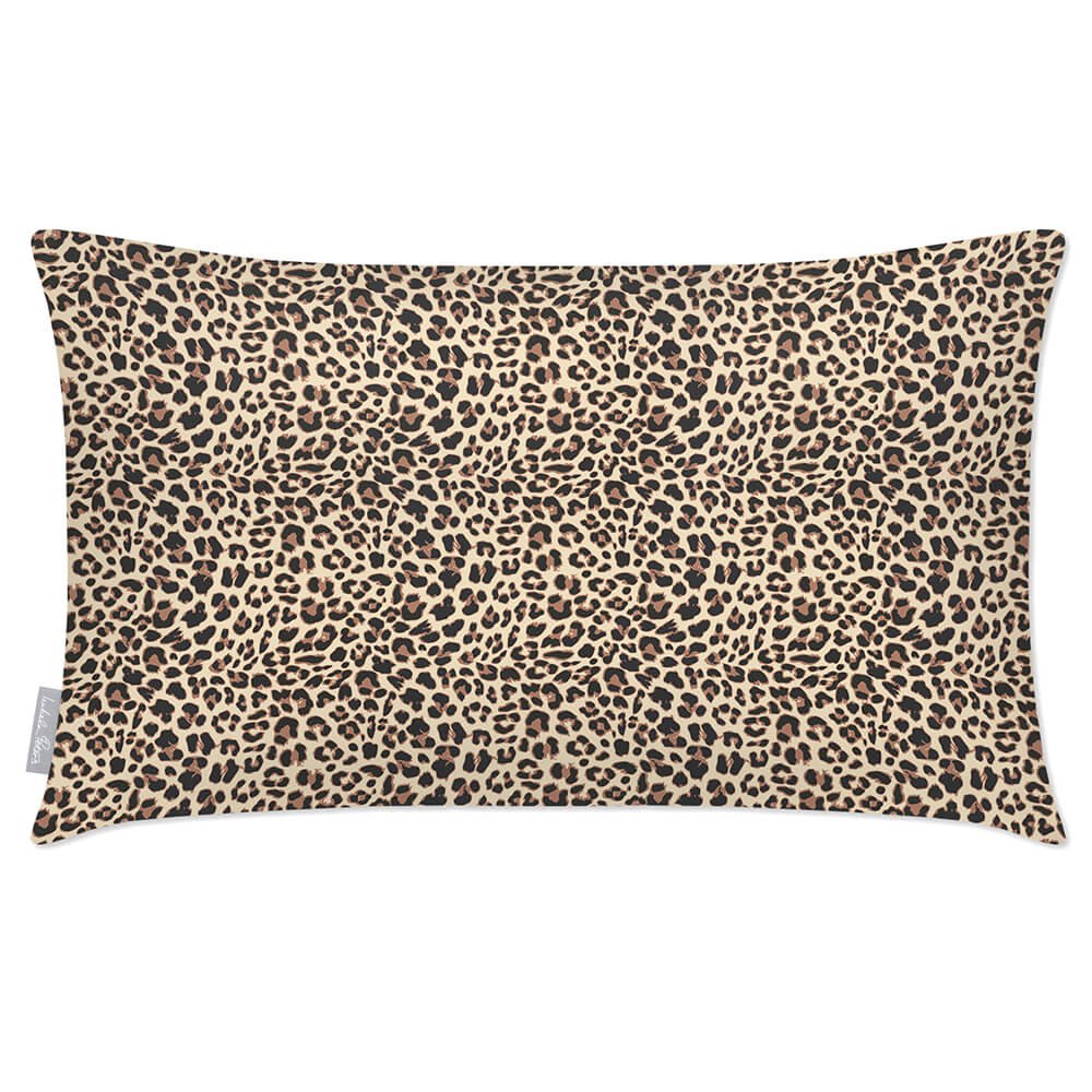 Outdoor Garden Waterproof Rectangle Cushion - Leopard - Cream 50 x 30 cm by Izabela Peters