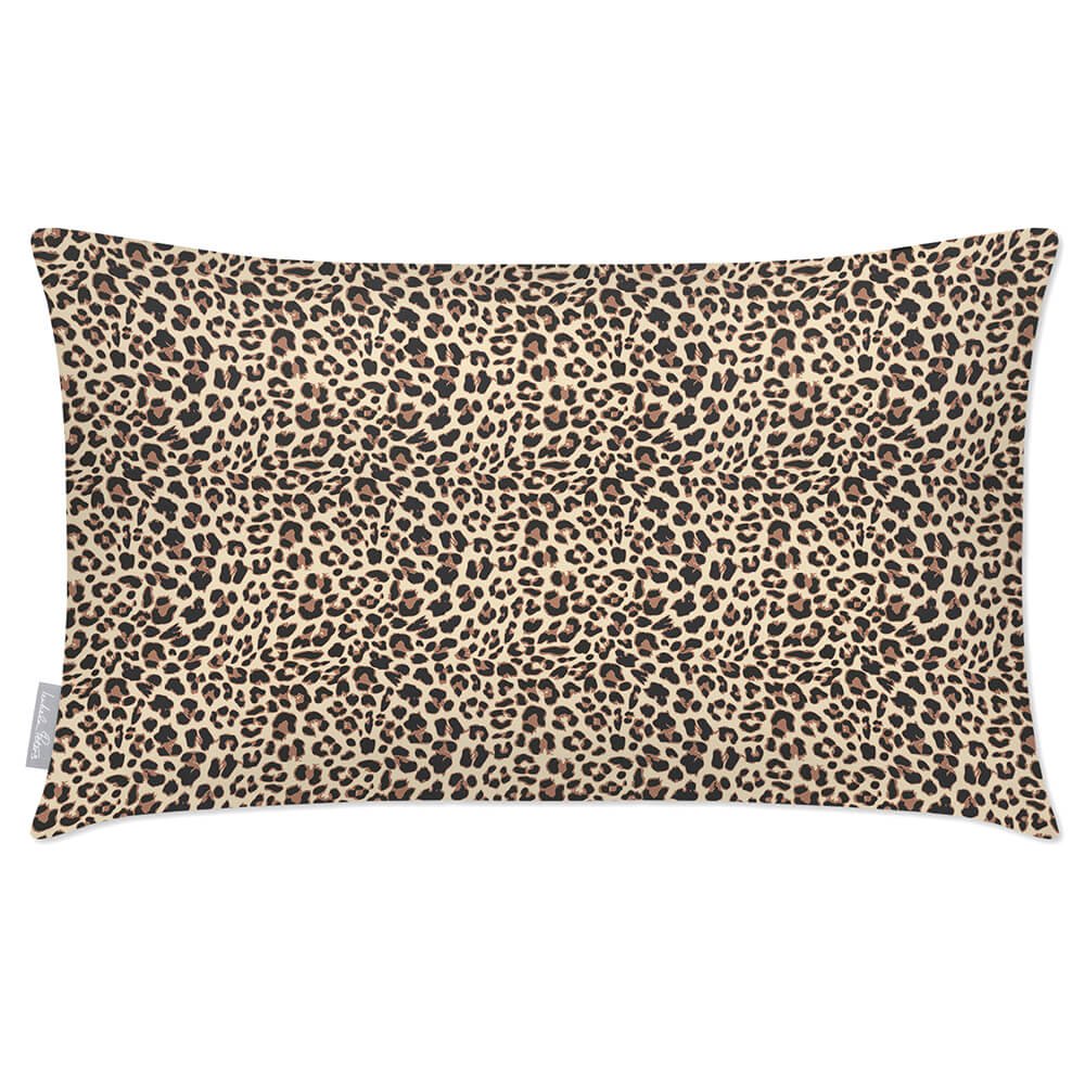 Outdoor Garden Waterproof Rectangle Cushion - Leopard  Izabela Peters Cream 50 x 30 cm 