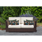 Outdoor Garden Waterproof Rectangle Cushion - Manor House Garden - Teal 50 x 30 cm by Izabela Peters