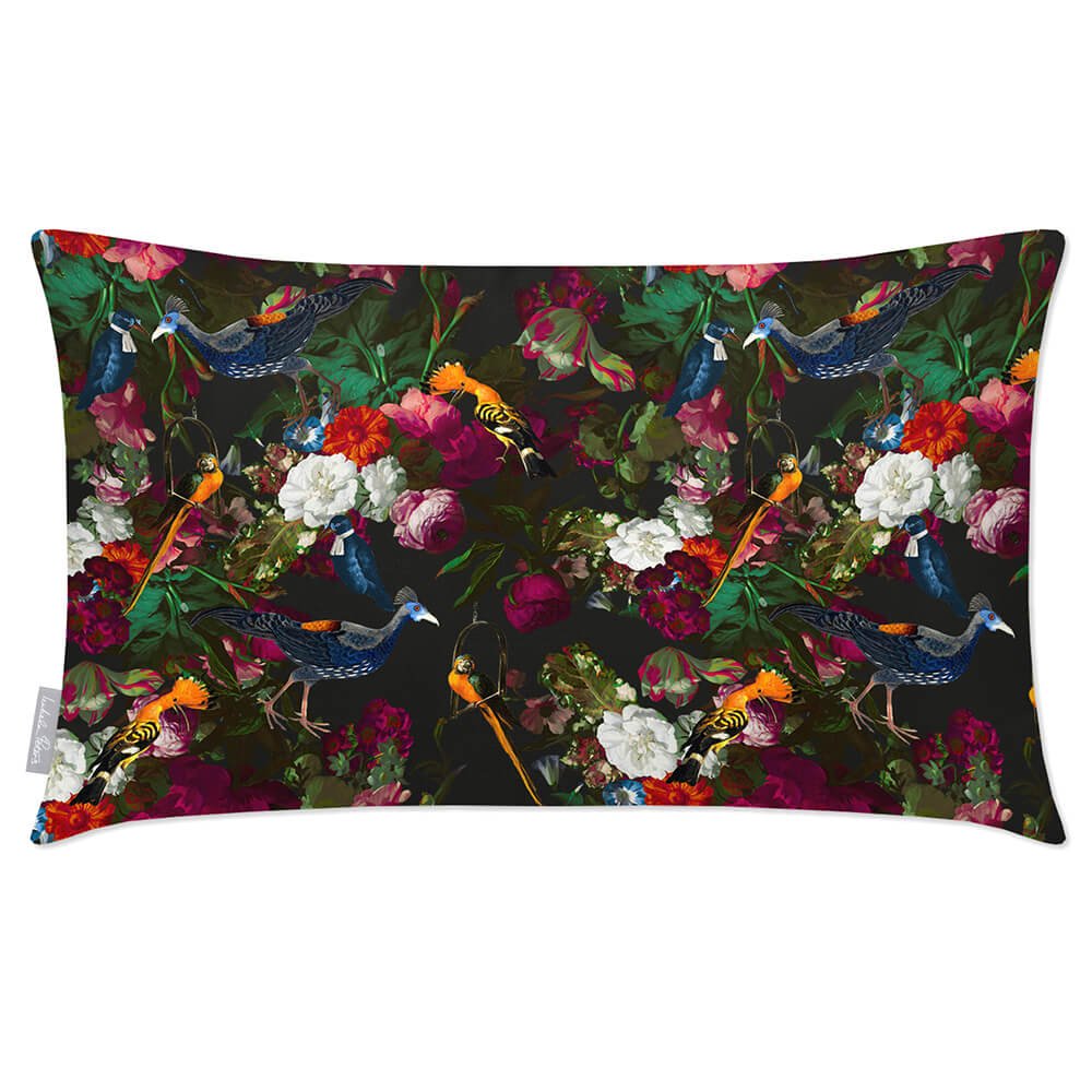 Outdoor Garden Waterproof Rectangle Cushion - Manor House Garden  Izabela Peters Charcoal 50 x 30 cm 