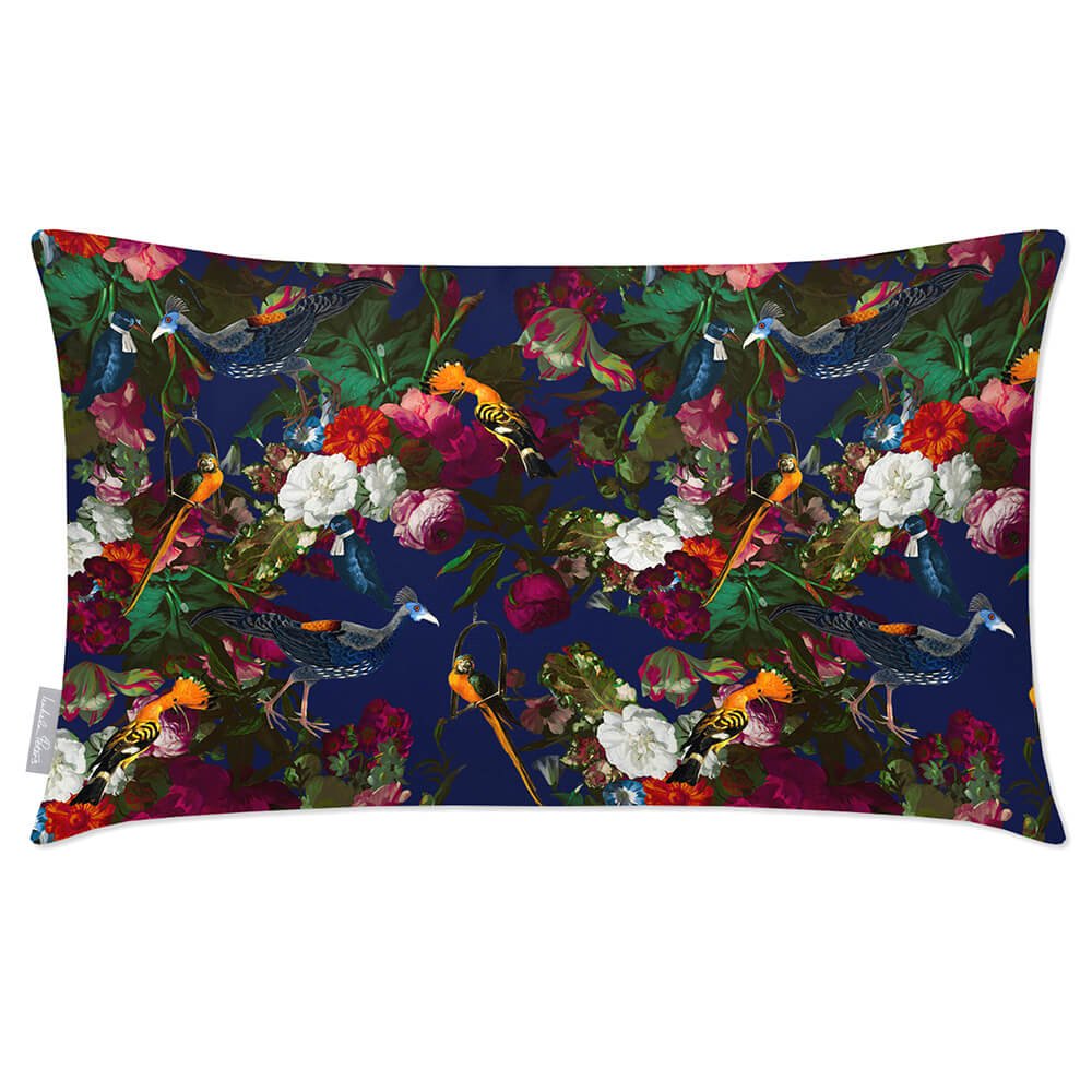 Outdoor Garden Waterproof Rectangle Cushion - Manor House Garden  Izabela Peters Midnight 50 x 30 cm 