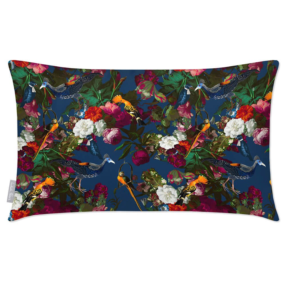 Outdoor Garden Waterproof Rectangle Cushion - Manor House Garden  Izabela Peters Estate Blue 50 x 30 cm 