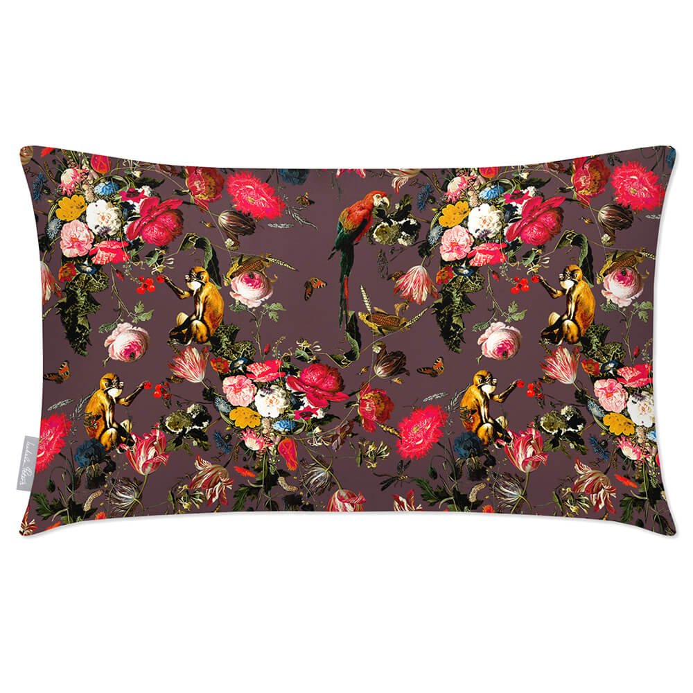 Outdoor Garden Waterproof Rectangle Cushion - Monkey Puzzle - Italian Grape 50 x 30 cm by Izabela Peters