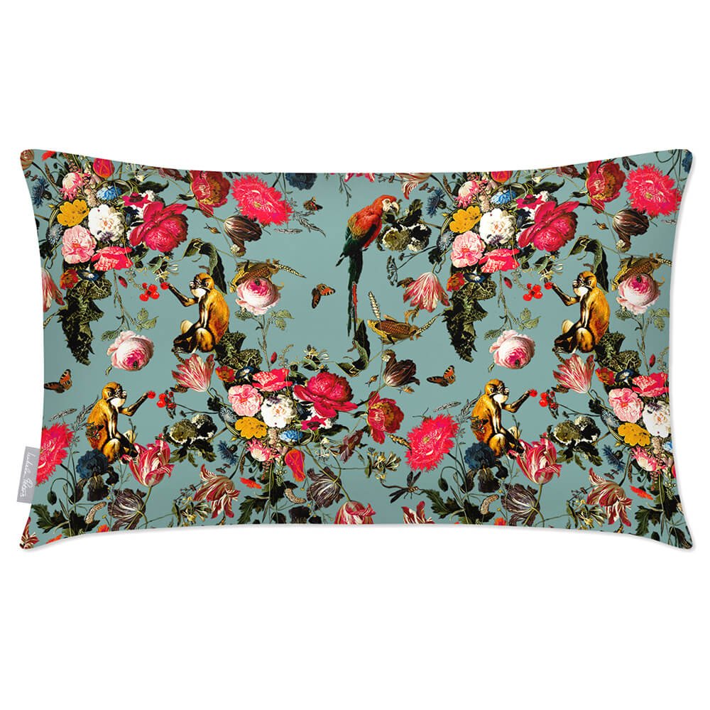Outdoor Garden Waterproof Rectangle Cushion - Monkey Puzzle - Blue Surf 50 x 30 cm by Izabela Peters