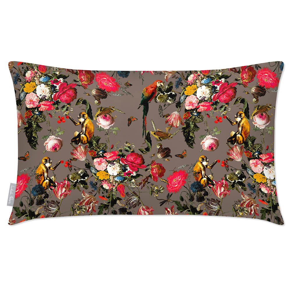Outdoor Garden Waterproof Rectangle Cushion - Monkey Puzzle - Dovedale Stone 50 x 30 cm by Izabela Peters
