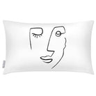 Outdoor Garden Waterproof Rectangle Cushion - Open Face - White and Black 50 x 30 cm by Izabela Peters