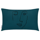Outdoor Garden Waterproof Rectangle Cushion - Open Face - Teal 50 x 30 cm by Izabela Peters