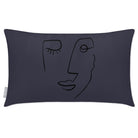 Outdoor Garden Waterproof Rectangle Cushion - Open Face - Graphite 50 x 30 cm by Izabela Peters