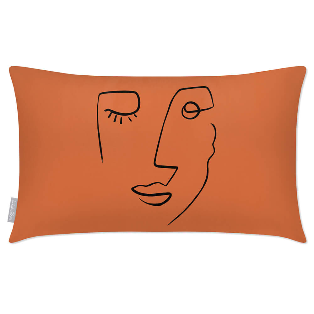 Outdoor Garden Waterproof Rectangle Cushion - Open Face - Burnt Ochre 50 x 30 cm by Izabela Peters