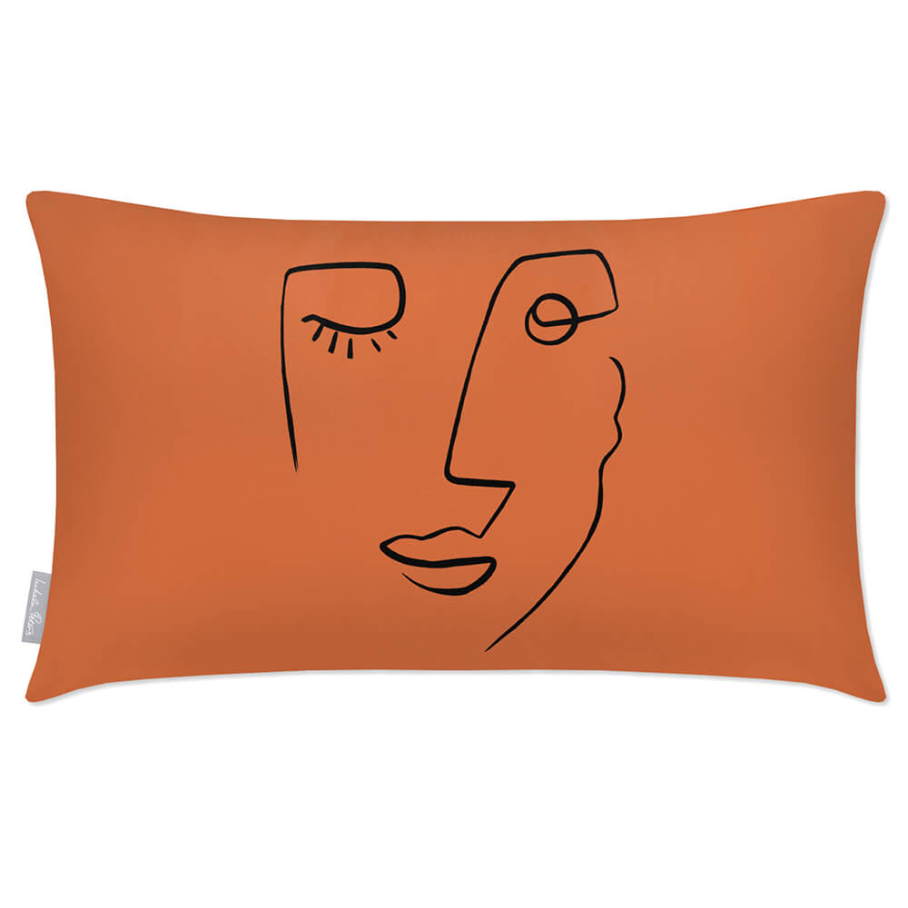 Outdoor Garden Waterproof Rectangle Cushion - Open Face  Izabela Peters Burnt Ochre 50 x 30 cm 