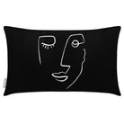 Outdoor Garden Waterproof Rectangle Cushion - Open Face - Black And White 50 x 30 cm by Izabela Peters