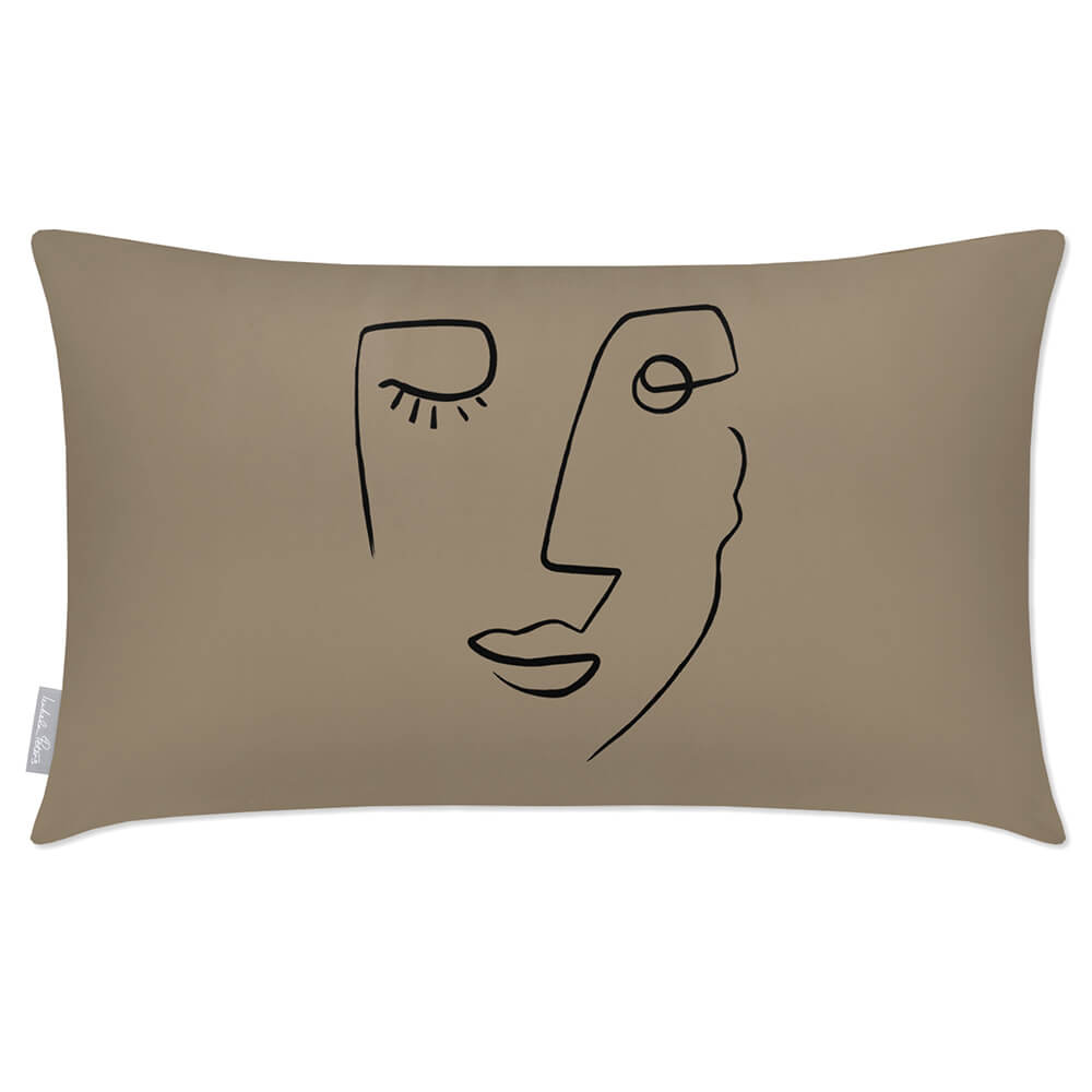 Outdoor Garden Waterproof Rectangle Cushion - Open Face - Taupe 50 x 30 cm by Izabela Peters