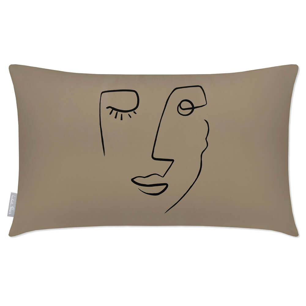Outdoor Garden Waterproof Rectangle Cushion - Open Face  Izabela Peters Taupe 50 x 30 cm 