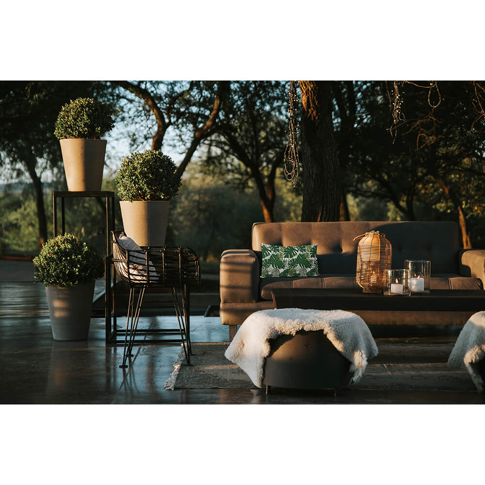 Outdoor Garden Waterproof Rectangle Cushion - Palm Leaf Luxury Outdoor Cushions Izabela Peters   