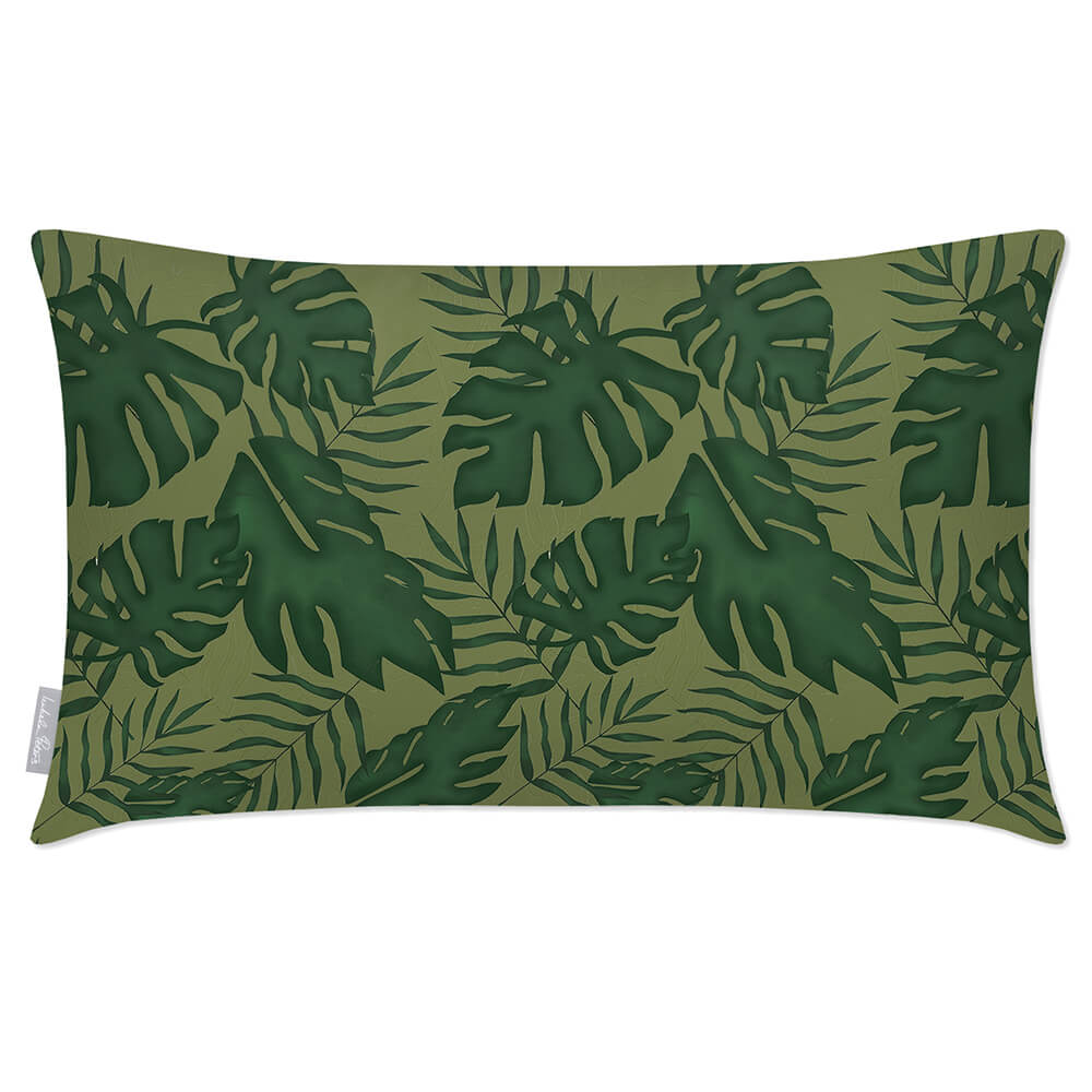 Outdoor Garden Waterproof Rectangle Cushion - Palm Leaf Luxury Outdoor Cushions Izabela Peters Sage 50 x 30 cm 