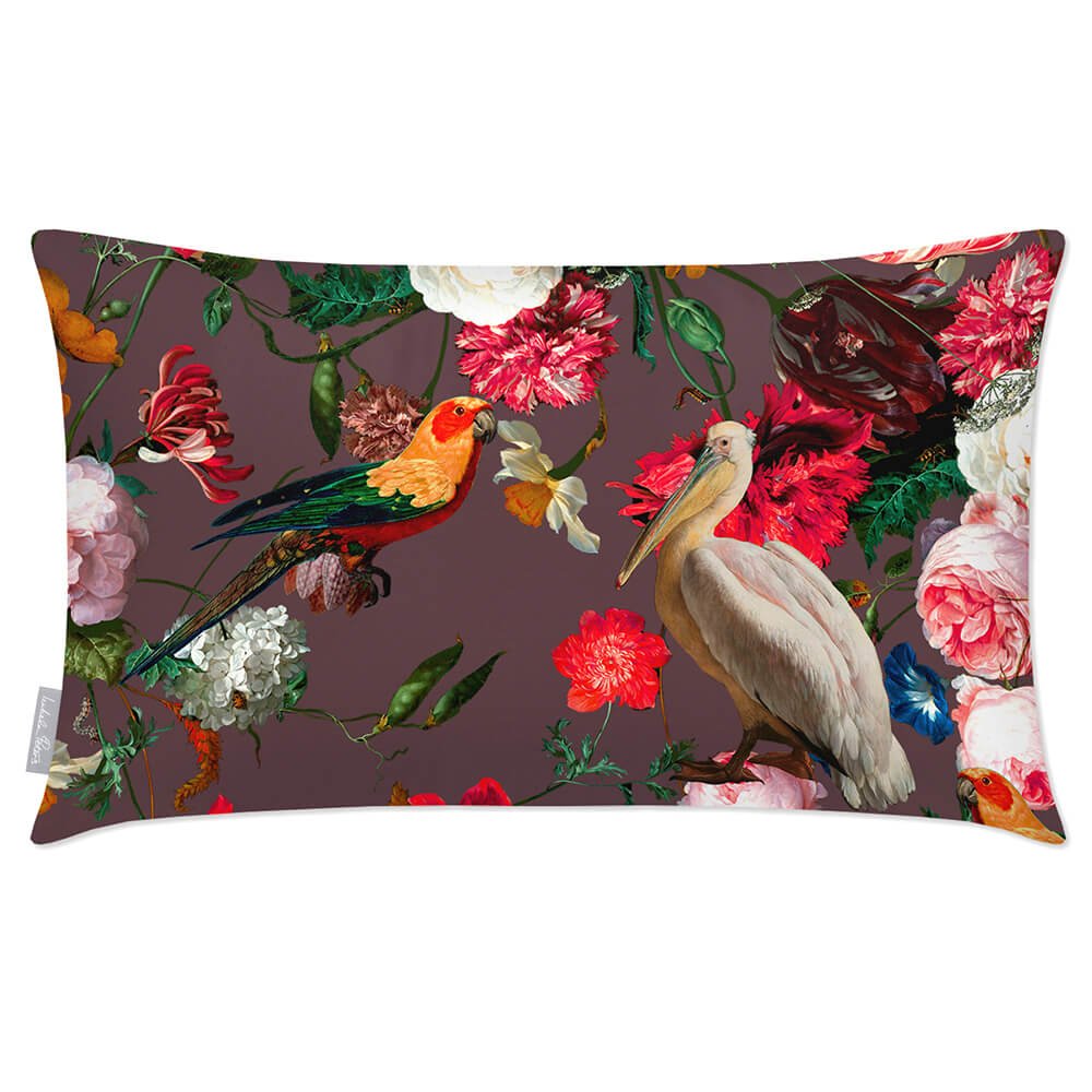 Outdoor Garden Waterproof Rectangle Cushion - Peruvian Paradise - Italian Grape 50 x 30 cm by Izabela Peters