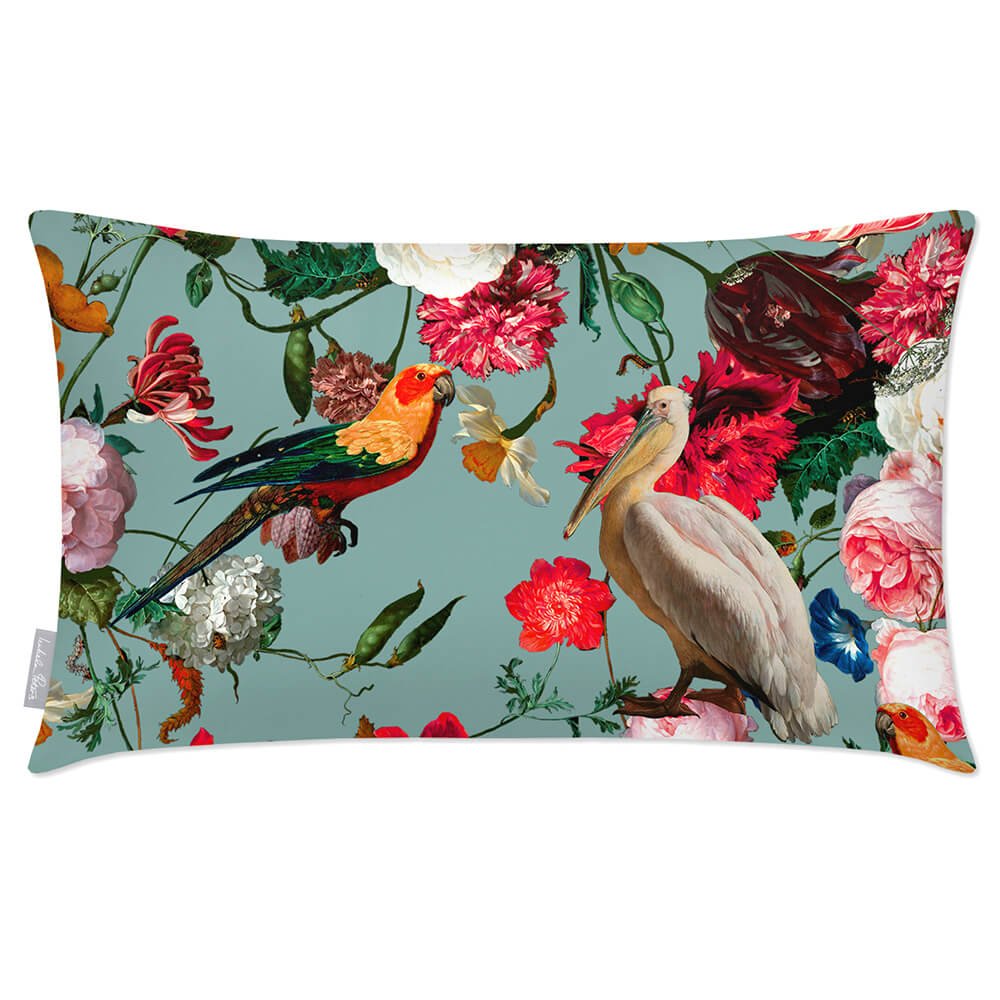 Outdoor Garden Waterproof Rectangle Cushion - Peruvian Paradise  Izabela Peters Blue Surf 50 x 30 cm 