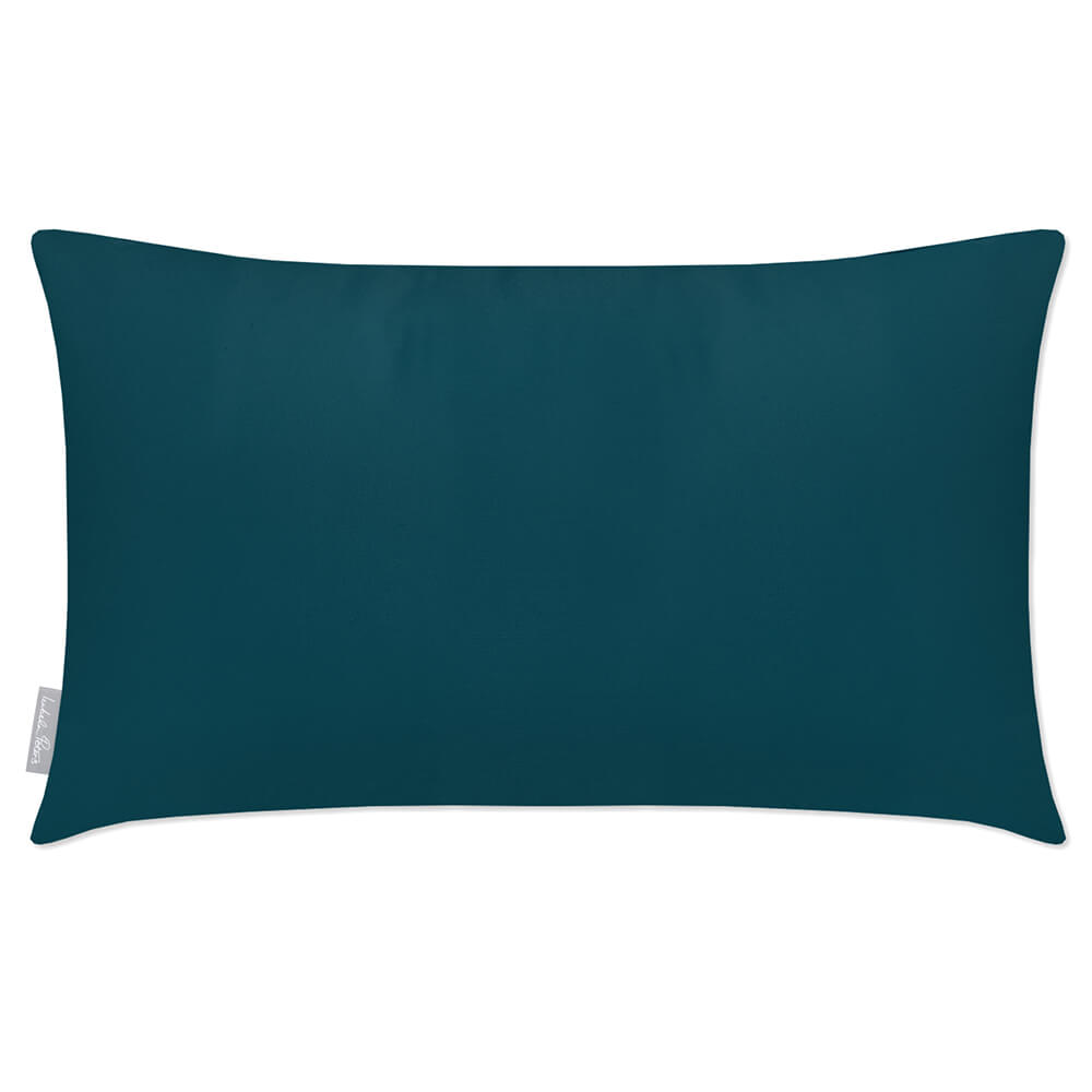 Outdoor Garden Waterproof Rectangle Cushion - Signature Colours  Izabela Peters Teal 50 x 30 cm 