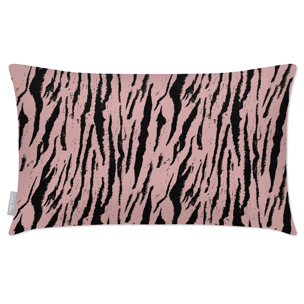 Outdoor Garden Waterproof Rectangle Cushion - Tiger Print  Izabela Peters Rosewater 50 x 30 cm 