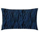 Outdoor Garden Waterproof Rectangle Cushion - Tiger Print - Estate Blue 50 x 30 cm by Izabela Peters
