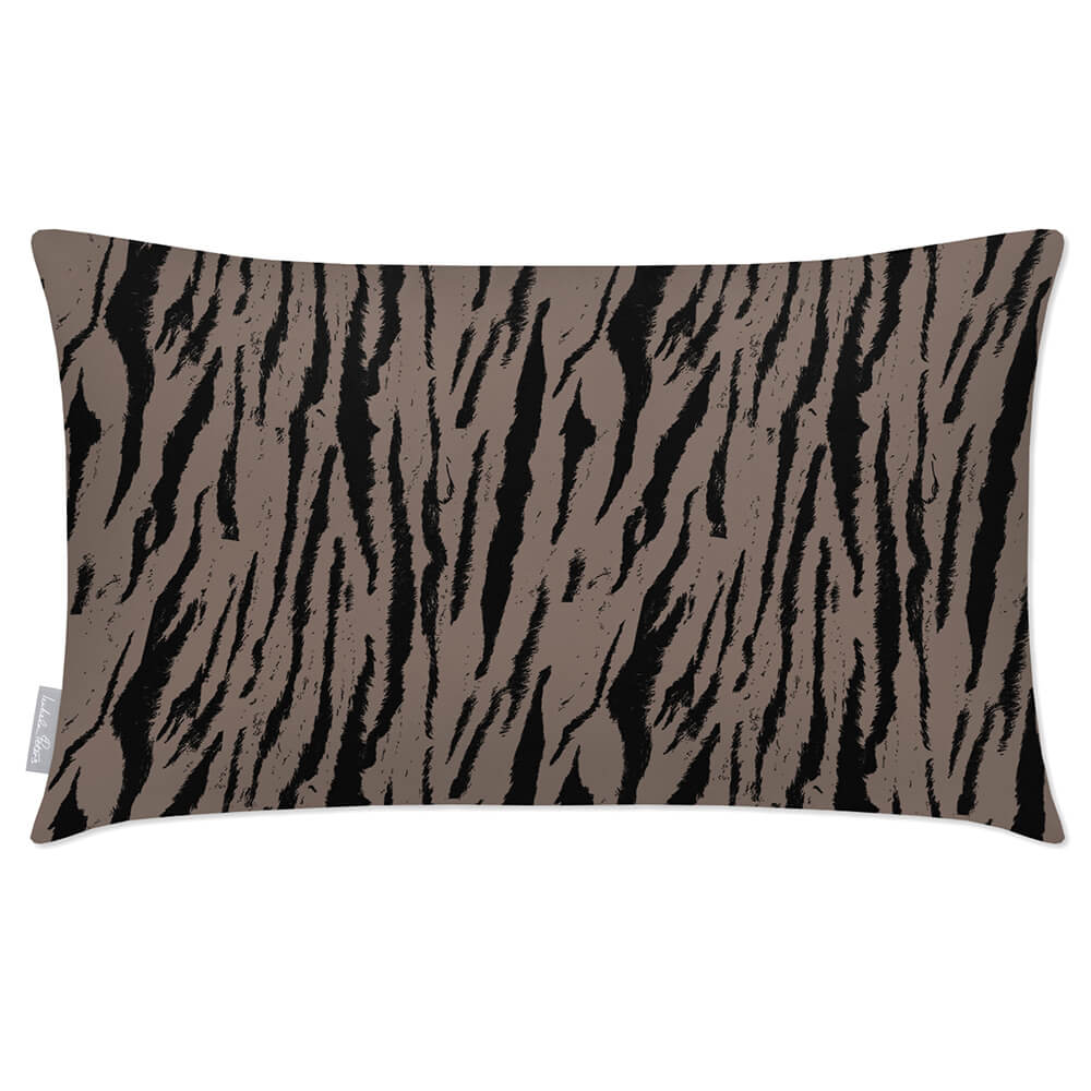 Outdoor Garden Waterproof Rectangle Cushion - Tiger Print  Izabela Peters Dovedale Stone 50 x 30 cm 