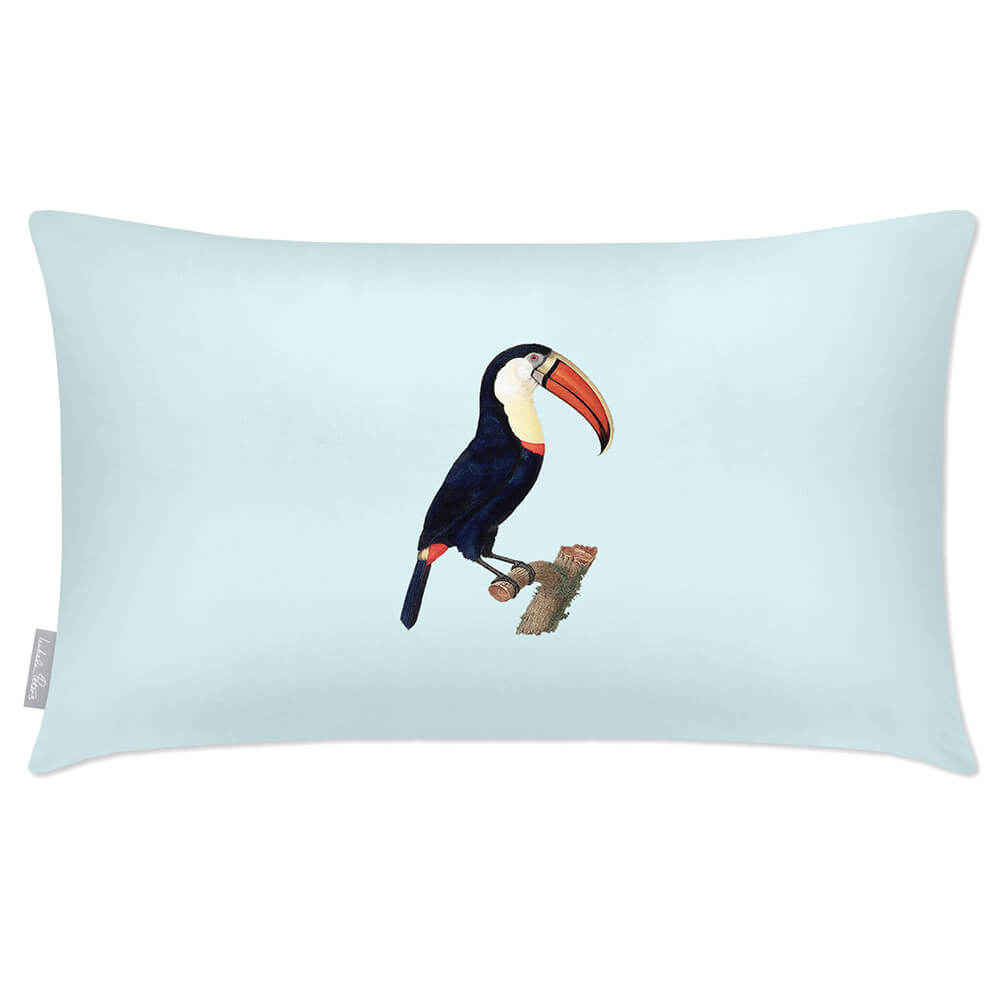 Outdoor Garden Waterproof Rectangle Cushion - Toucan  Izabela Peters Duck Egg 50 x 30 cm 