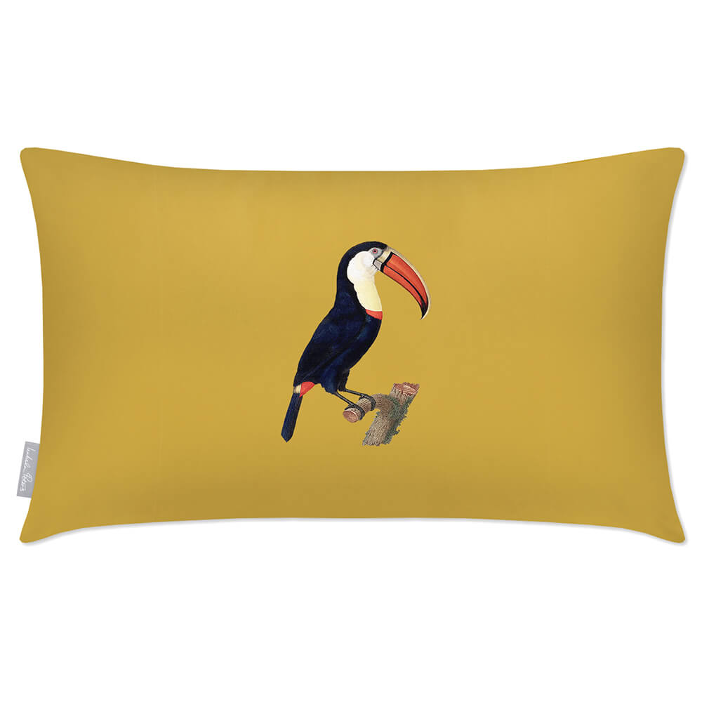 Outdoor Garden Waterproof Rectangle Cushion - Toucan - Mustard 50 x 30 cm by Izabela Peters