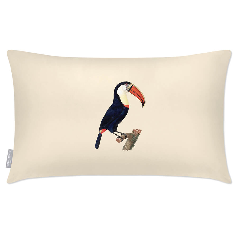 Outdoor Garden Waterproof Rectangle Cushion - Toucan  Izabela Peters Cream 50 x 30 cm 
