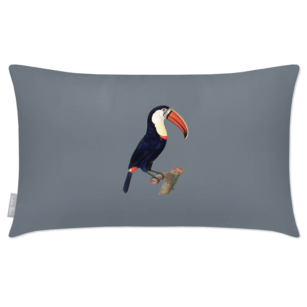 Outdoor Garden Waterproof Rectangle Cushion - Toucan - French Grey 50 x 30 cm by Izabela Peters