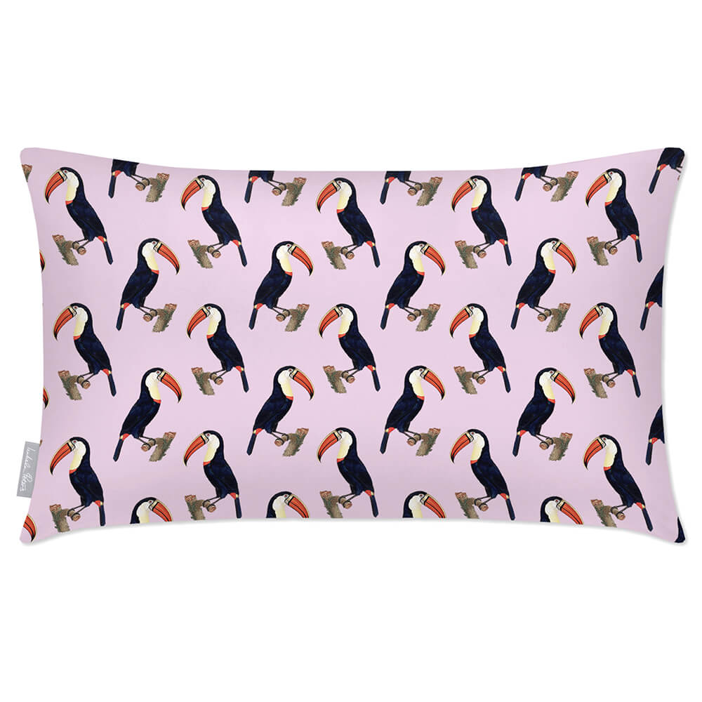 Outdoor Garden Waterproof Rectangle Cushion - Toucans  Izabela Peters Blush Pink 50 x 30 cm 