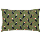 Outdoor Garden Waterproof Rectangle Cushion - Toucans - Sage 50 x 30 cm by Izabela Peters