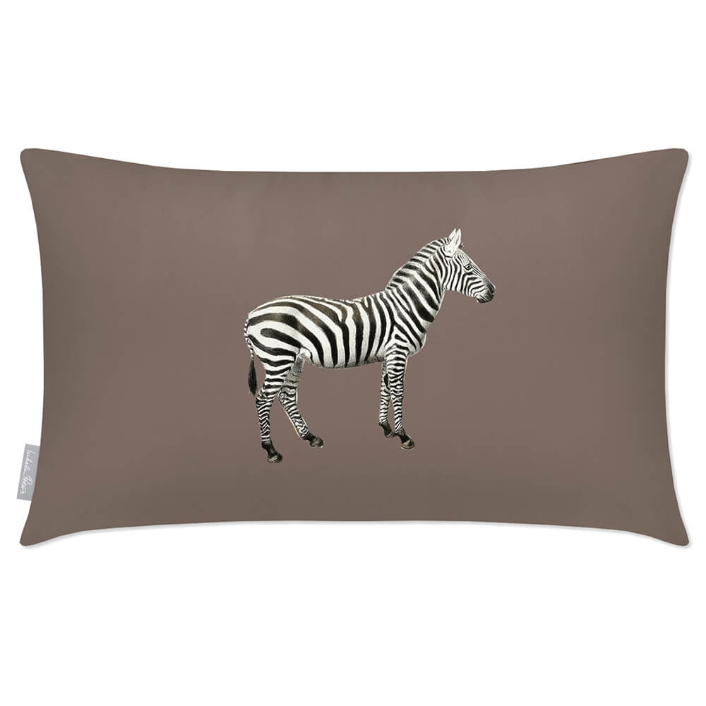 Outdoor Garden Waterproof Rectangle Cushion - Zebra - Dovedale Stone 50 x 30 cm by Izabela Peters