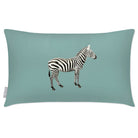 Outdoor Garden Waterproof Rectangle Cushion - Zebra - Blue Surf 50 x 30 cm by Izabela Peters