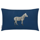 Outdoor Garden Waterproof Rectangle Cushion - Zebra - Estate Blue 50 x 30 cm by Izabela Peters