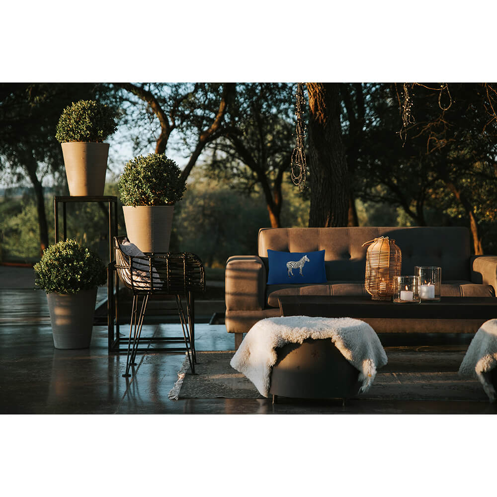 Outdoor Garden Waterproof Rectangle Cushion - Zebra  Izabela Peters   
