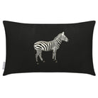 Outdoor Garden Waterproof Rectangle Cushion - Zebra - Charcoal 50 x 30 cm by Izabela Peters