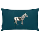 Outdoor Garden Waterproof Rectangle Cushion - Zebra - Teal 50 x 30 cm by Izabela Peters