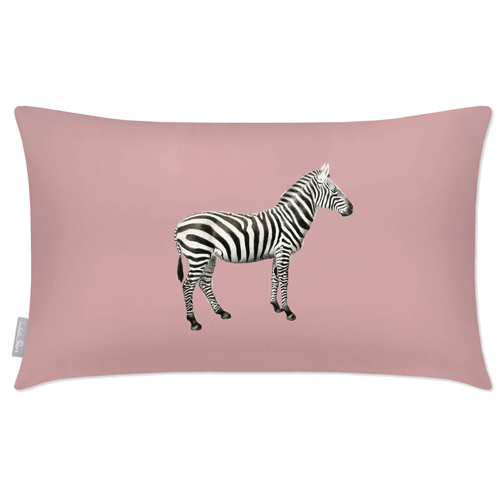 Outdoor Garden Waterproof Rectangle Cushion - Zebra - Rosewater 50 x 30 cm by Izabela Peters