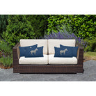 Outdoor Garden Waterproof Rectangle Cushion - Zebra - Estate Blue 50 x 30 cm by Izabela Peters