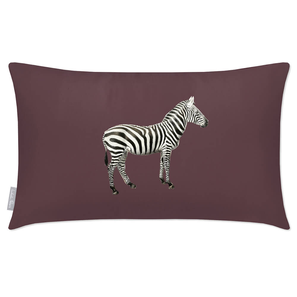 Outdoor Garden Waterproof Rectangle Cushion - Zebra - Italian Grape 50 x 30 cm by Izabela Peters