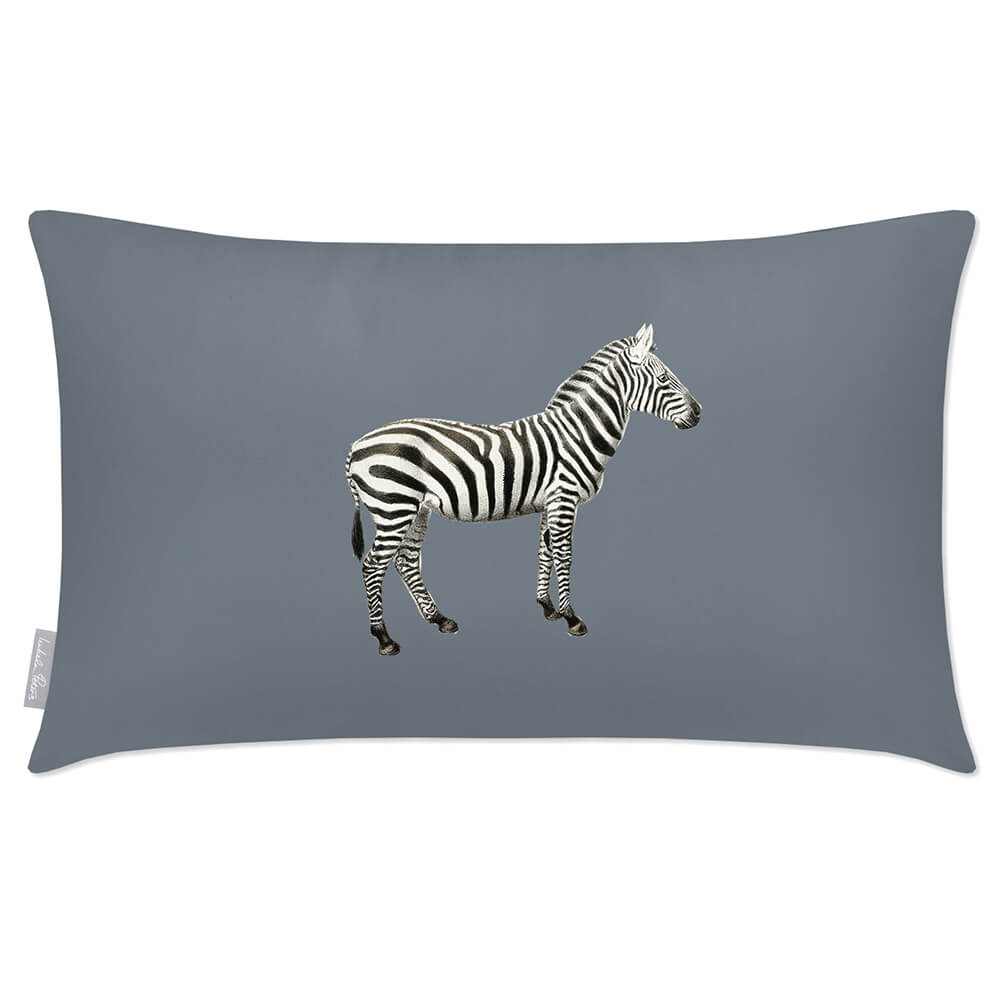 Outdoor Garden Waterproof Rectangle Cushion - Zebra  Izabela Peters French Grey 50 x 30 cm 