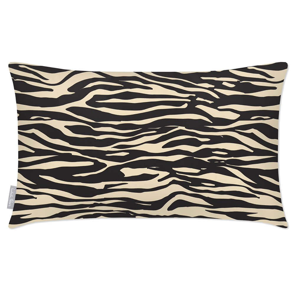 Outdoor Garden Waterproof Rectangle Cushion - Zebra Print - Cream 50 x 30 cm by Izabela Peters