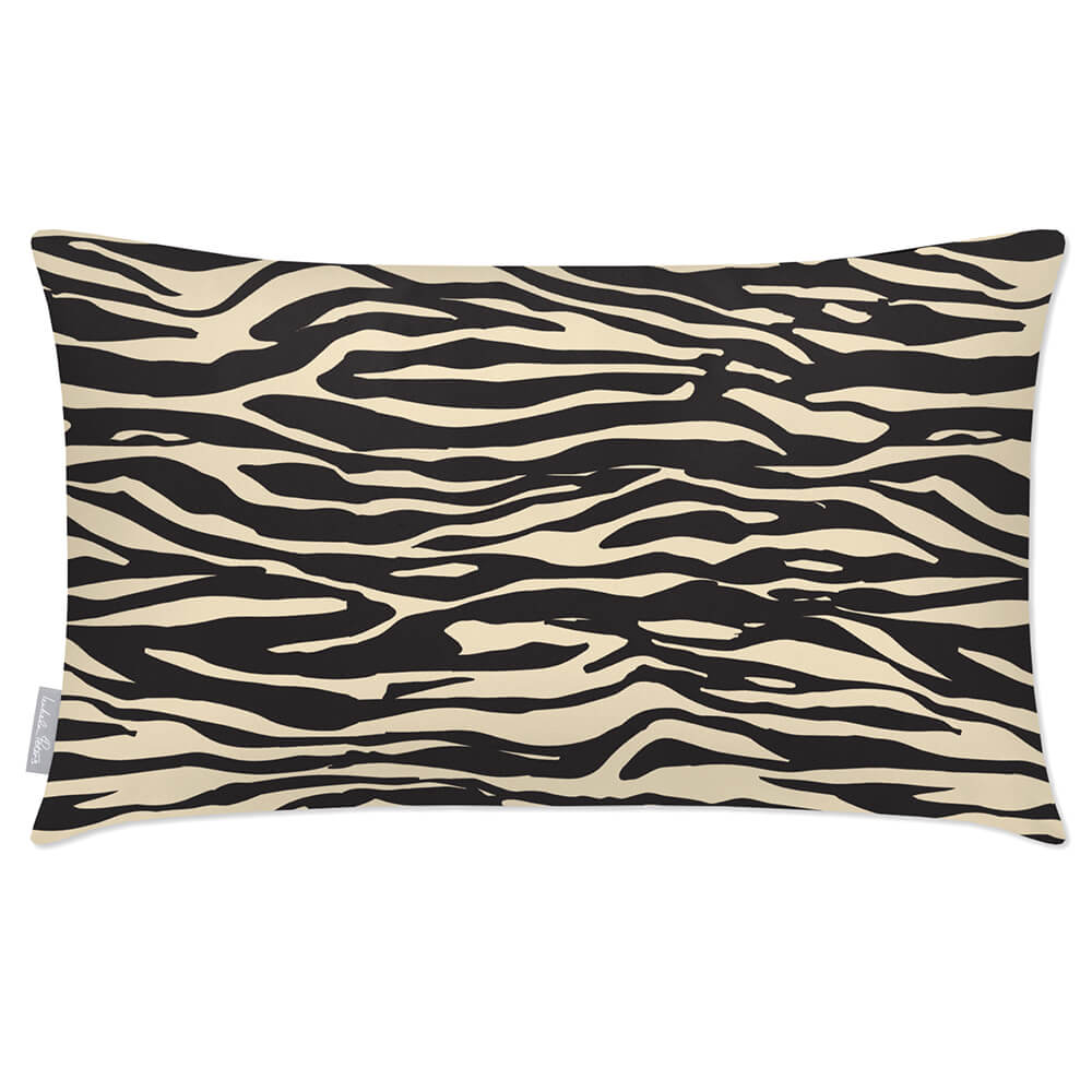 Outdoor Garden Waterproof Rectangle Cushion - Zebra Print  Izabela Peters Cream 50 x 30 cm 